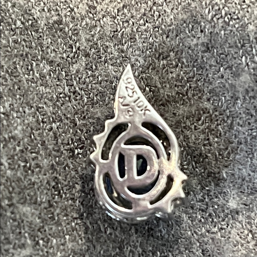 10k Ylw Gold & Sterling Two-toned London Blue Topaz Diamond Pendant-Alwand Vahan - Picture 4 of 10